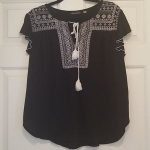 Butterfly Sleeve Printed Blouse